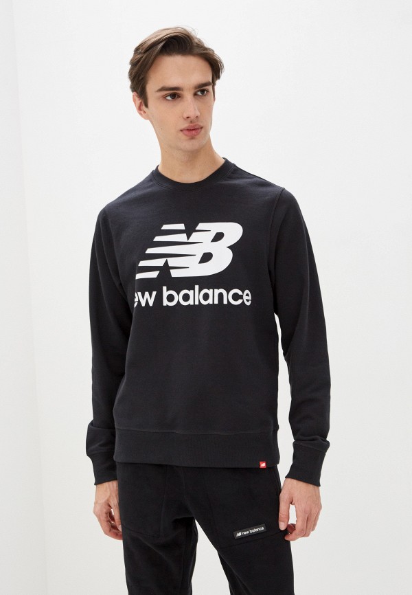 

Свитшот New Balance, Черный, ESSENTIALS STACKED LOGO CREW