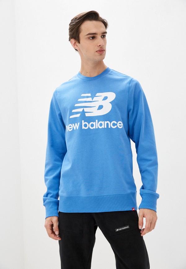 

Свитшот New Balance, Голубой, ESSENTIALS STACKED LOGO CREW