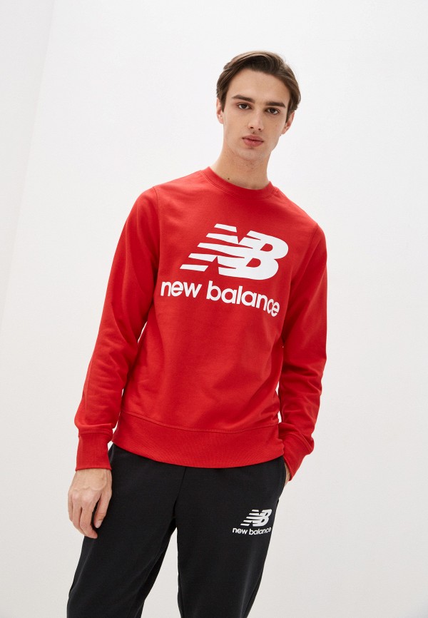 

Свитшот New Balance, Красный, ESSENTIALS STACKED LOGO CREW