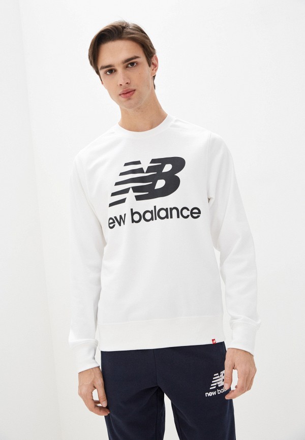 

Свитшот New Balance, Белый, ESSENTIALS STACKED LOGO CREW