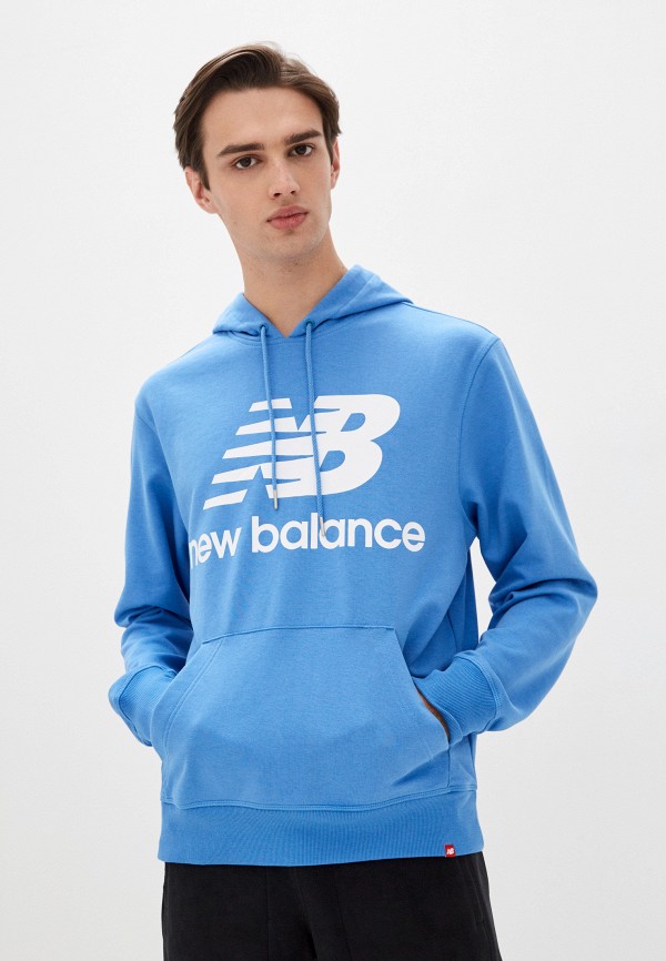 

Худи New Balance, Голубой, ESSENTIALS STACKED LOGO PO HOODIE