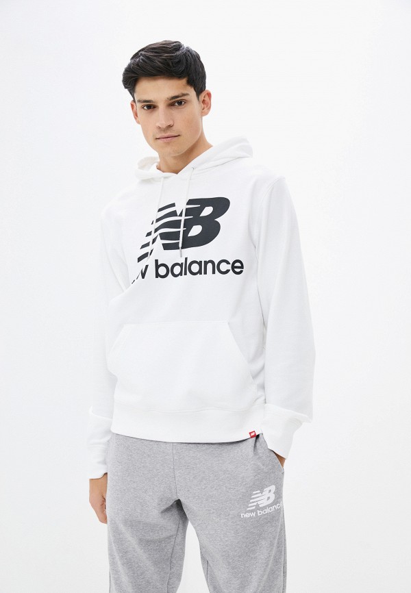 

Худи New Balance, Белый, ESSENTIALS STACKED LOGO PO HOODIE
