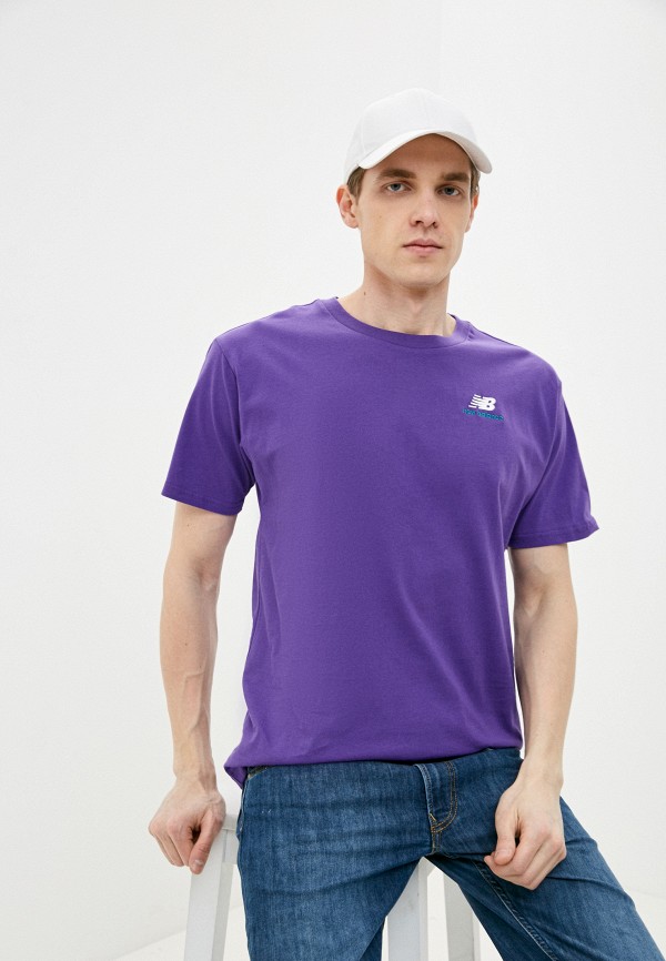 

Футболка New Balance, Фиолетовый, NB Essentials Embriodered Tee