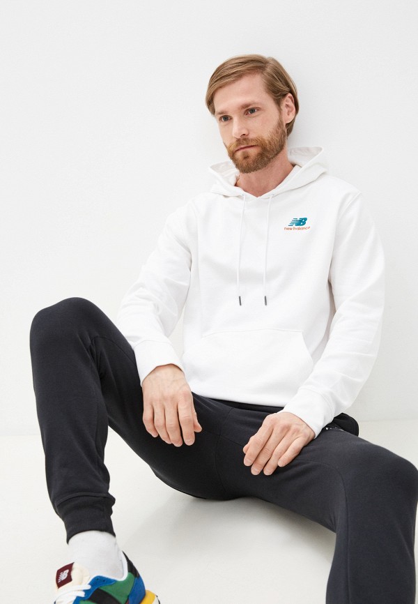 

Худи New Balance, Белый, NB Essentials Embriodered Hoodie