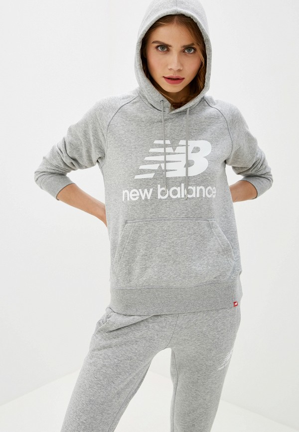 

Худи New Balance, ESSENTIALS PULLOVER HOODIE, Серый