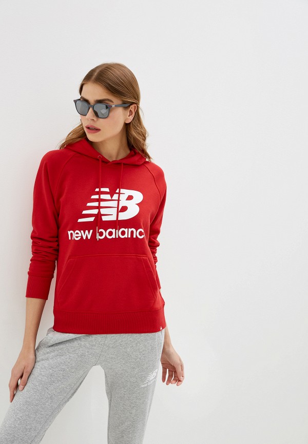 

Худи New Balance, ESSENTIALS PULLOVER HOODIE, Красный
