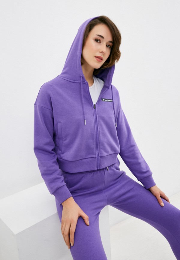 

Толстовка New Balance, Фиолетовый, SPORT STYLE OPTIKS FZ HOODIE