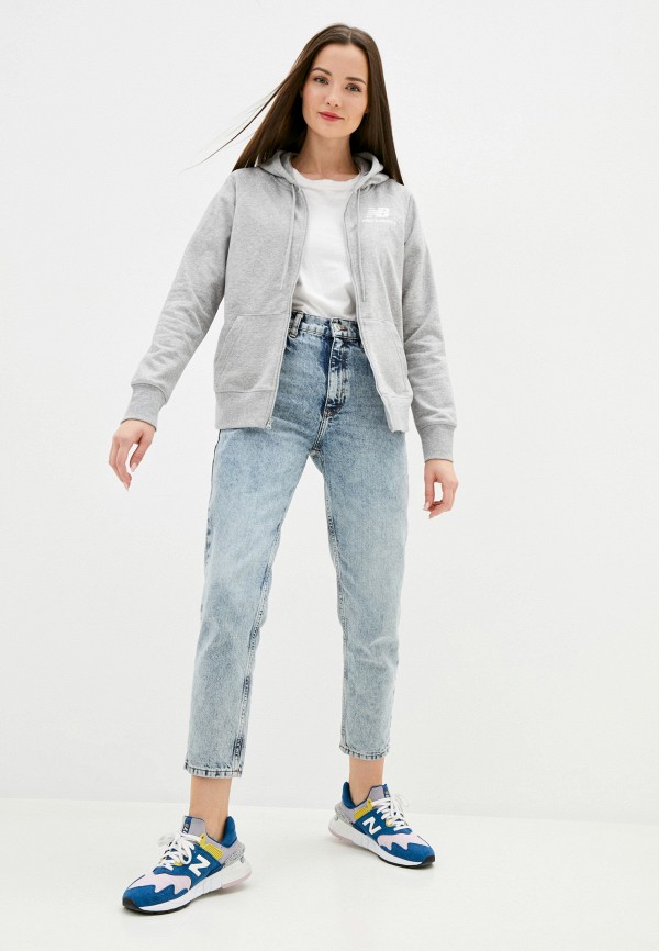 

Толстовка New Balance, Серый, ESSENTIALS FZ HOODIE