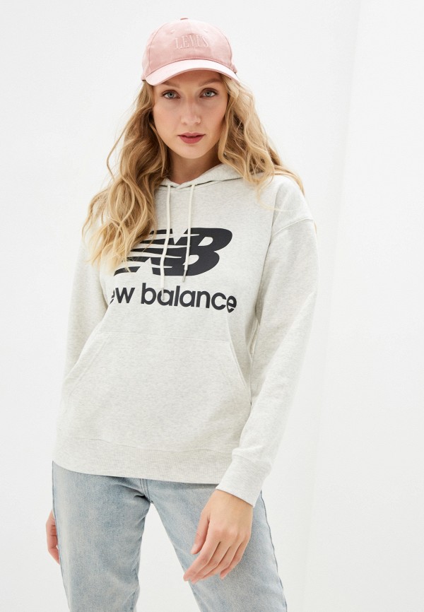 

Худи New Balance, Серый, ESSENTIALS STACKED LOGO OVERSIZED PO HOODIE