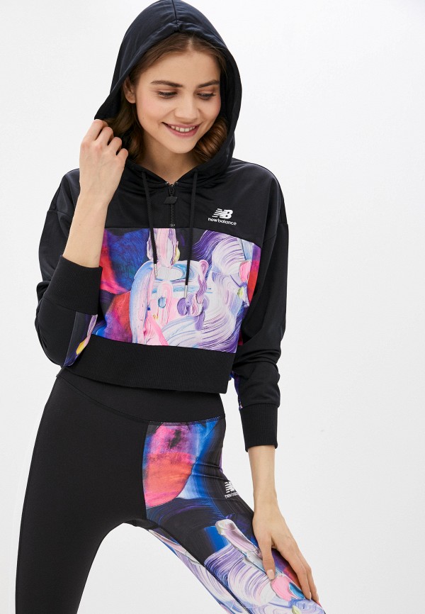 

Худи New Balance, Черный, NB Athletics Erin Loree Half-zip Hoodie