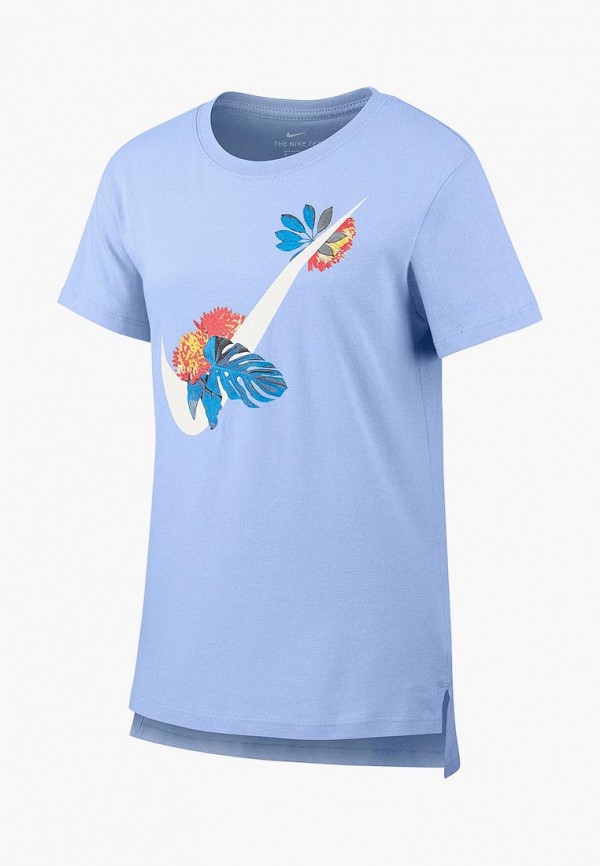 

Футболка Nike, SPORTSWEAR GIRLS' SWOOSH T-SHIRT, Голубой