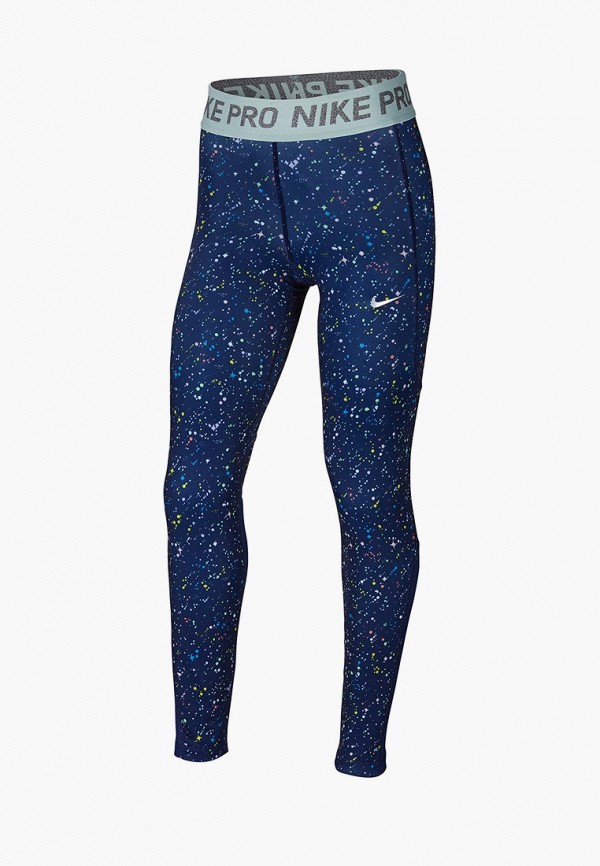 

Тайтсы Nike, Синий, Pro Warm Big Kids' (Girls') Printed Tights