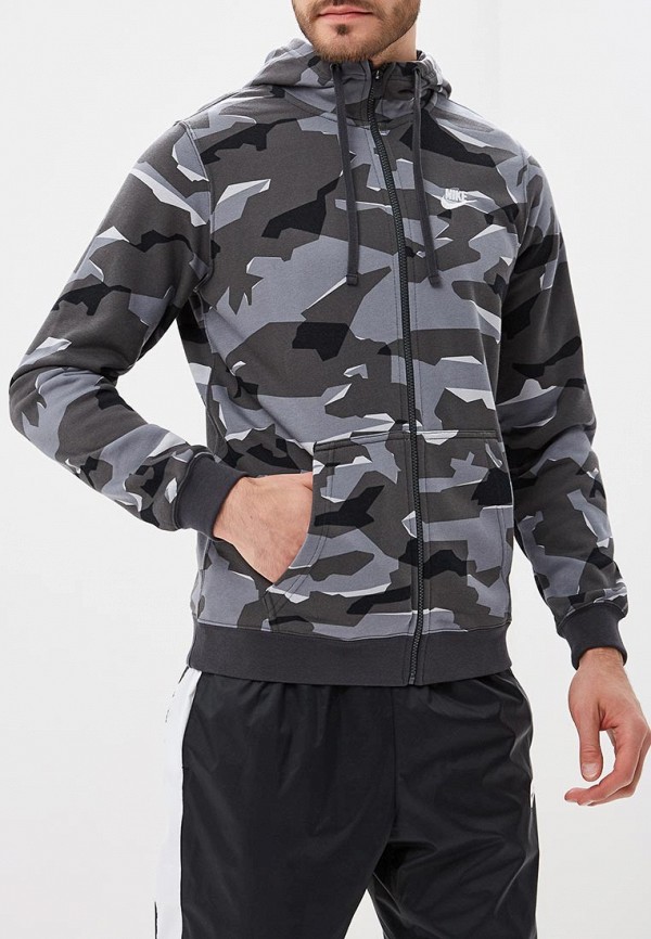 

Толстовка Nike, SPORTSWEAR MEN'S CAMO FULL-ZIP HOODIE, Серый