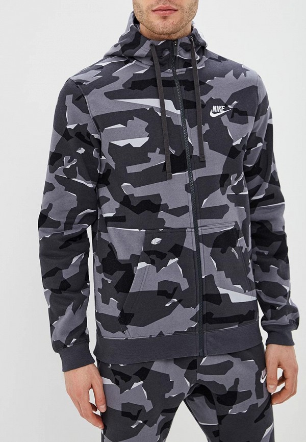 

Толстовка Nike, SPORTSWEAR MEN'S FULL-ZIP CAMO HOODIE, Серый