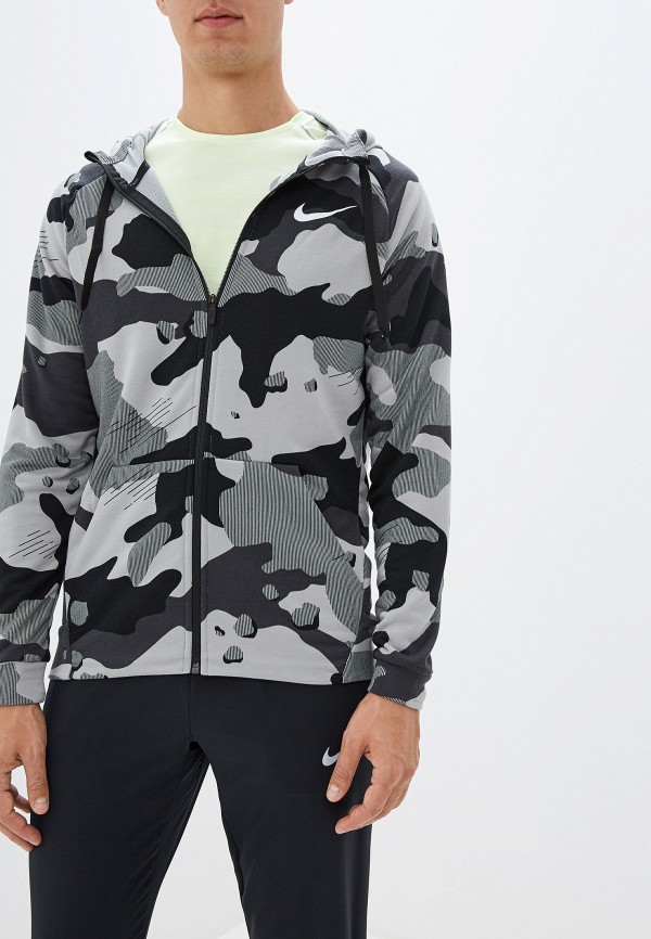 

Толстовка Nike, Dri-FIT Men's Full-Zip Camo Hoodie, Серый