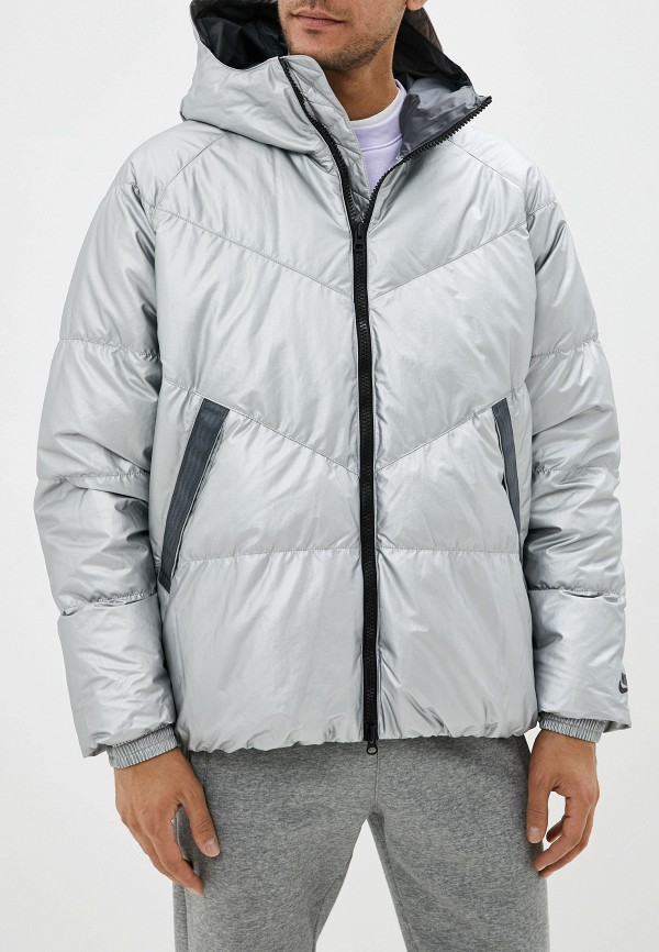

Пуховик Nike, Серебряный, Sportswear Down-Fill Men's Print Hooded Jacket