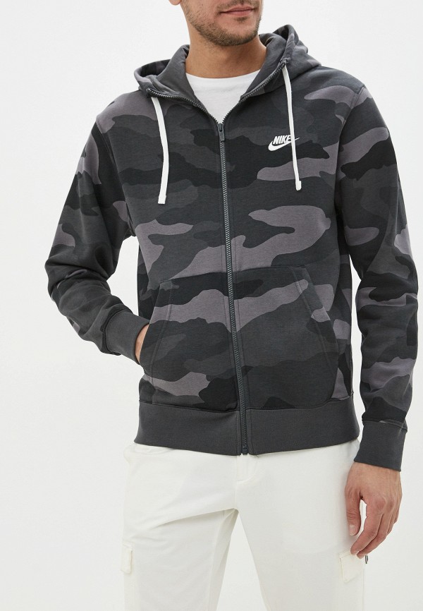 

Толстовка Nike, Серый, Sportswear Club Fleece Men's Full-Zip Camo Hoodie
