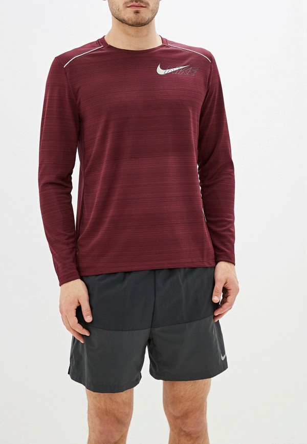 

Лонгслив спортивный Nike, Бордовый, M NK DF MILER LS FLASH NV