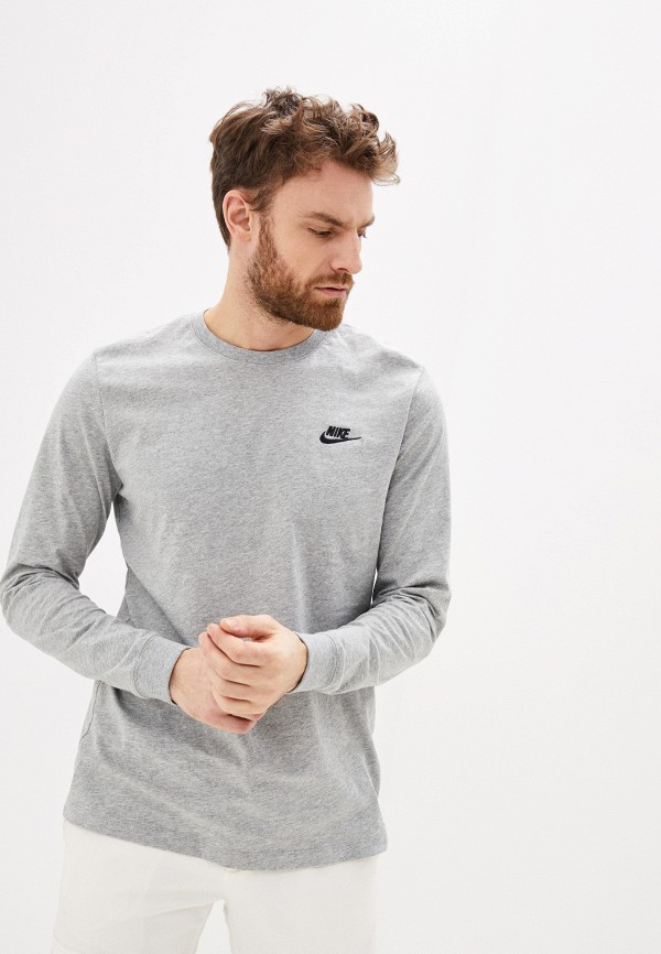 

Лонгслив Nike, Серый, M NSW CLUB TEE - LS