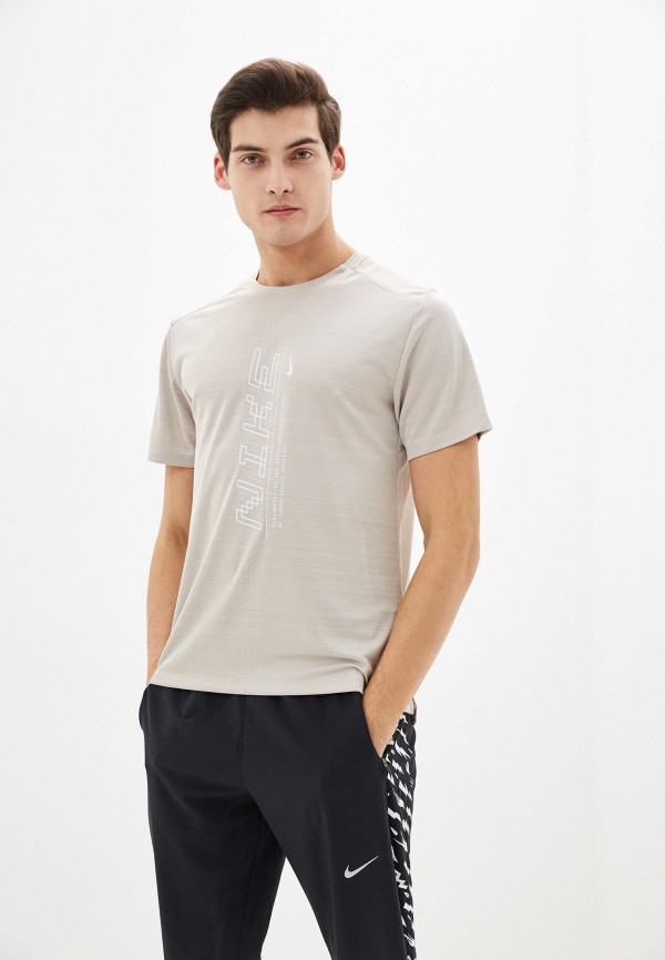 

Футболка спортивная Nike, Бежевый, M NK DRY MILER SS PO GX FF