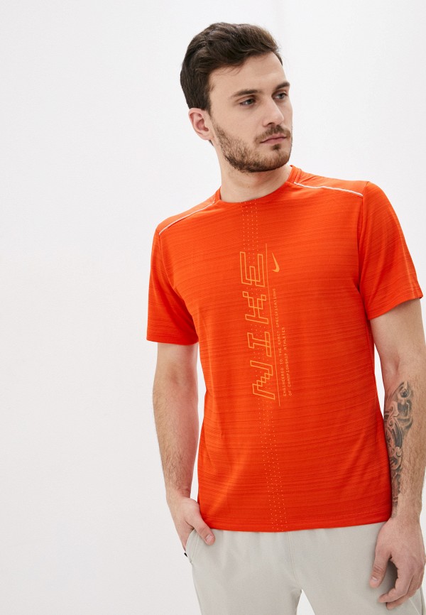 

Футболка спортивная Nike, Оранжевый, M NK DRY MILER SS PO GX FF