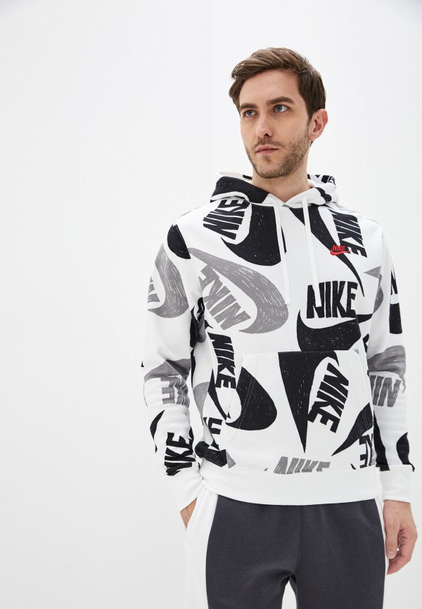 

Худи Nike, Белый, M NSW CLUB HOODIE PO BB AOP 1