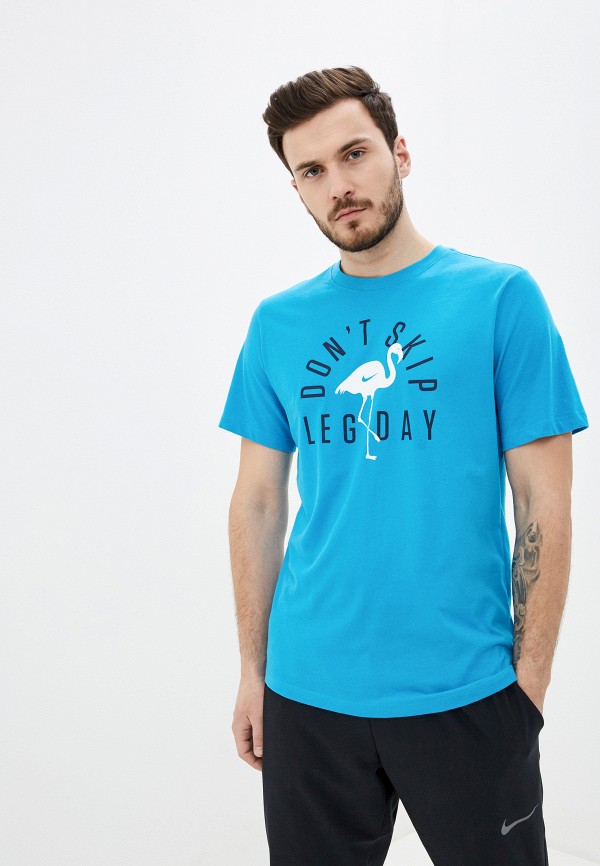 

Футболка спортивная Nike, Голубой, M NK DRY TEE DFCT SEASONAL 1