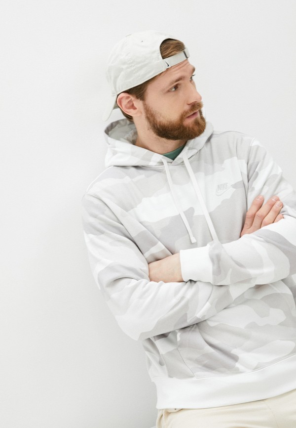 

Худи Nike, Серый, M NSW CLUB HOODIE PO FT CAMO