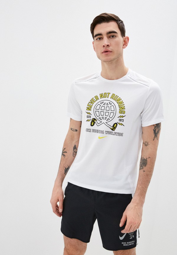 

Футболка спортивная Nike, Белый, M NK MILER SS WILD RUN GX PO