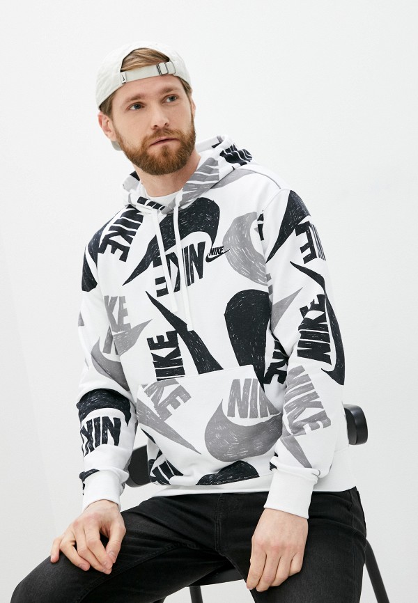 

Худи Nike, Белый, M NSW CLUB HOODIE PO FT AOP 1