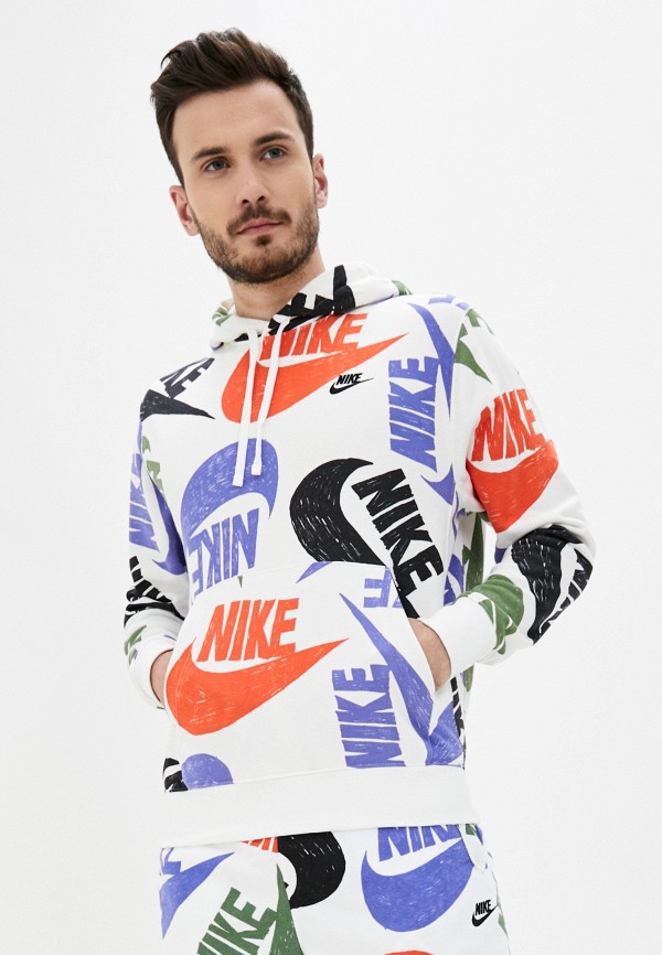 

Худи Nike, Белый, M NSW CLUB HOODIE PO FT AOP 1