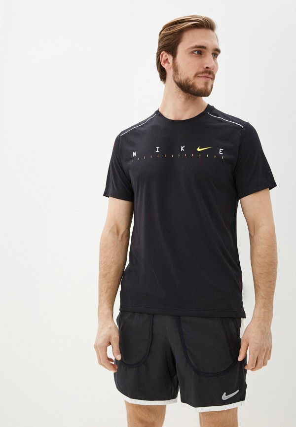 

Футболка спортивная Nike, Черный, M NK DRY MILER SS TECH PO FF
