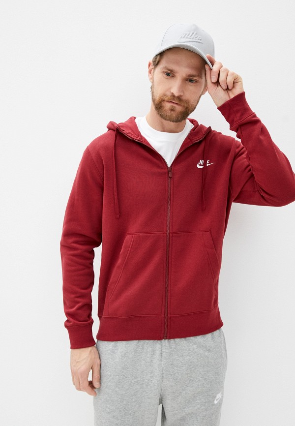 

Толстовка Nike, Бордовый, M NSW CLUB FLC FZ HOODIE BB