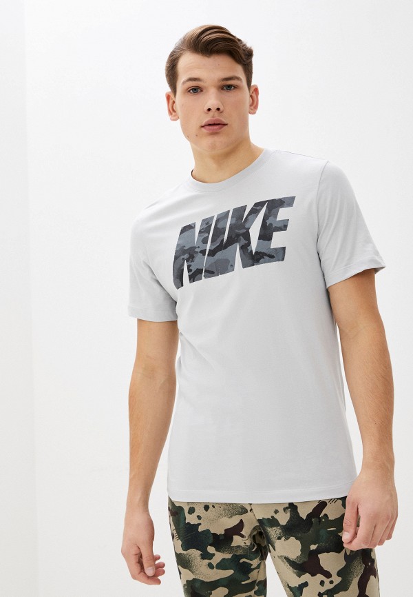 

Футболка спортивная Nike, Серый, M NK DRY TEE DFC CAMO BLOCK
