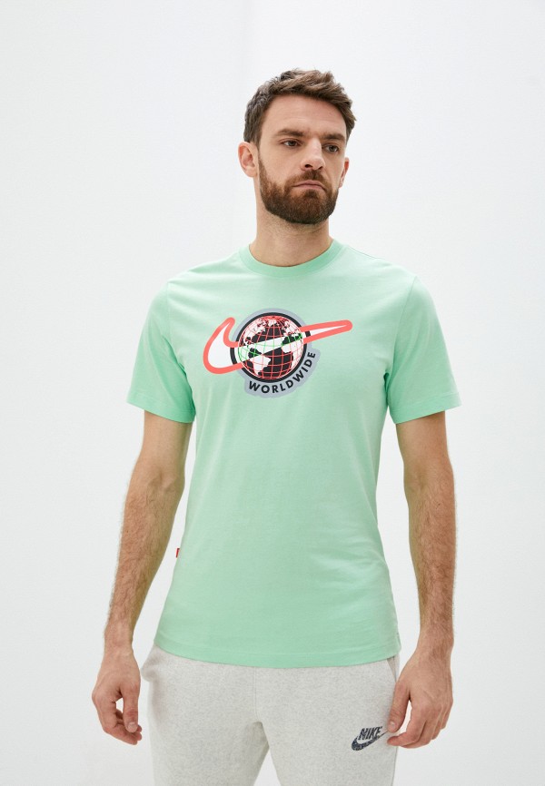 

Футболка Nike, Зеленый, M NSW SS TEE SWOOSH WORLDWIDE