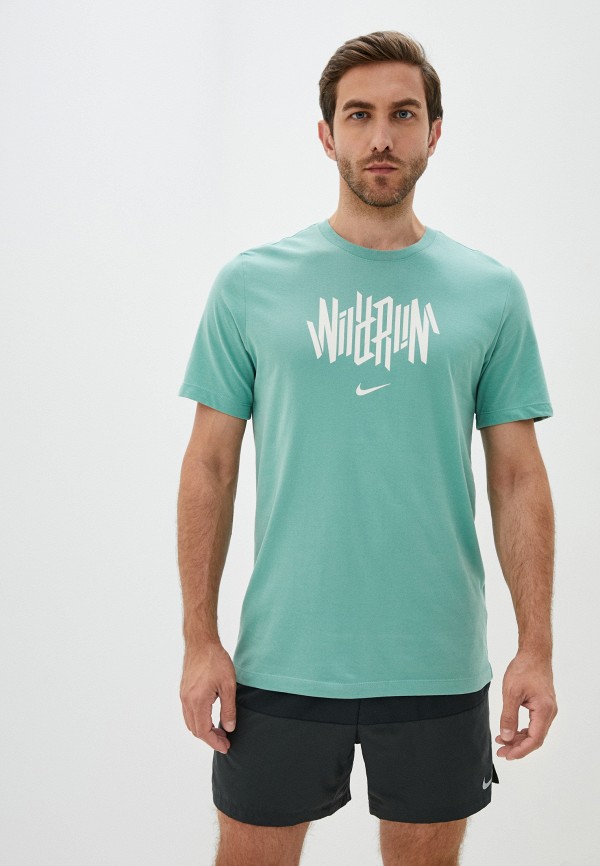 

Футболка спортивная Nike, Зеленый, M NK DRY TEE WILD RUN