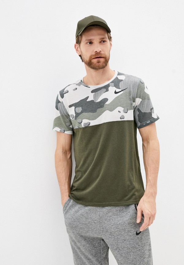 

Футболка спортивная Nike, Хаки, M NK DF TOP SS HPR DRY CAMO
