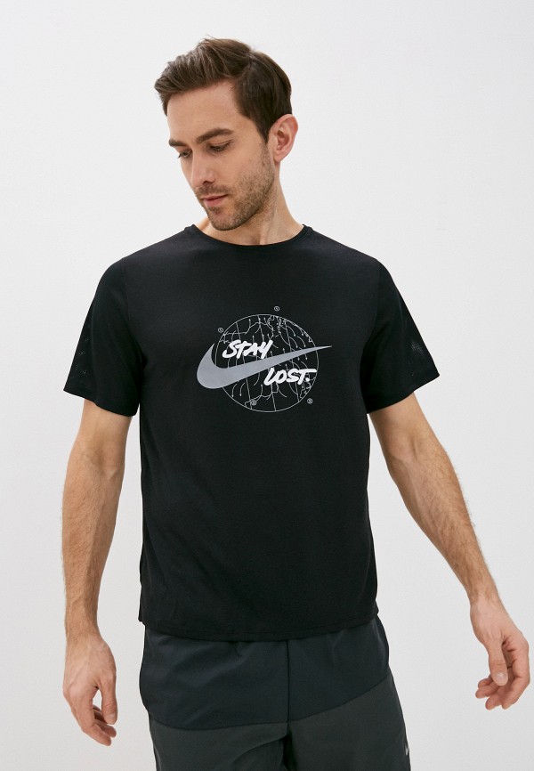 

Футболка спортивная Nike, Черный, M NK DF MILER TOP SS WR GX