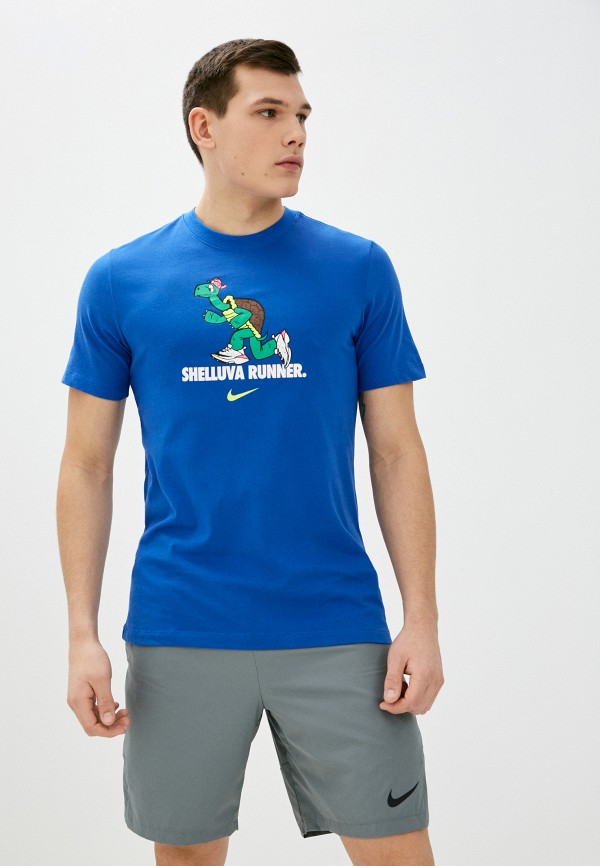 

Футболка спортивная Nike, Синий, M NK DRY TEE RUN TORT HMR