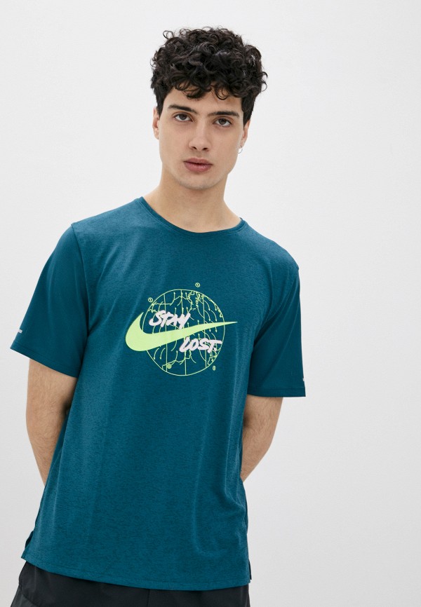 

Футболка спортивная Nike, Бирюзовый, M NK DF MILER TOP SS WR GX