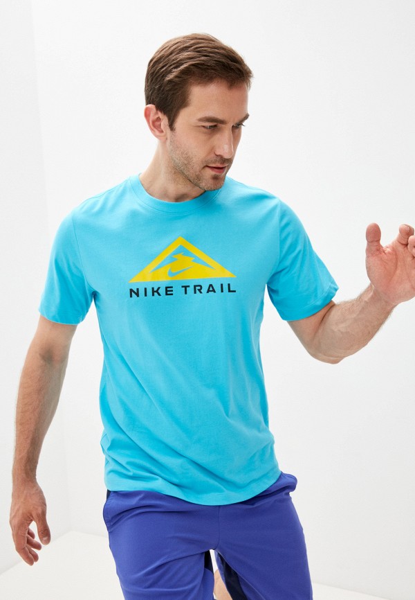 

Футболка спортивная Nike, Голубой, U NK DF TEE SS TRAIL