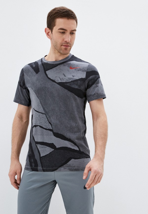 

Футболка спортивная Nike, Серый, M NK DF TEE SSNL AOP SU21