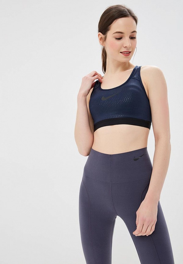 

Топ спортивный Nike, NIKE CLASSIC MTLC DOT PRT BRA, Синий
