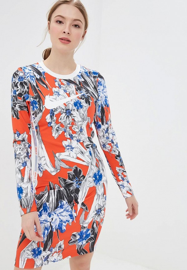

Платье Nike, SPORTSWEAR WOMEN'S LONG-SLEEVE PRINTED DRESS, Красный