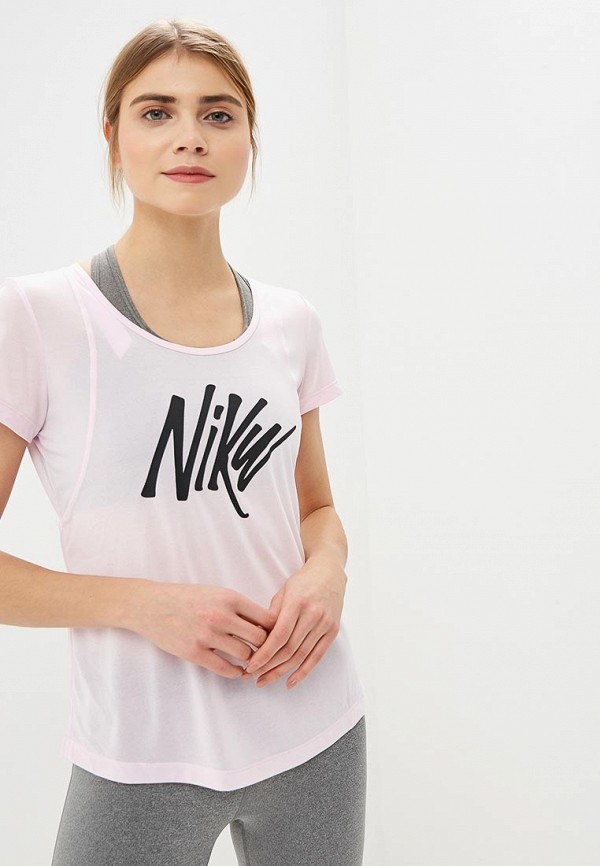 

Футболка Nike, WOMEN'S SHORT-SLEEVE RUNNING TOP, Розовый