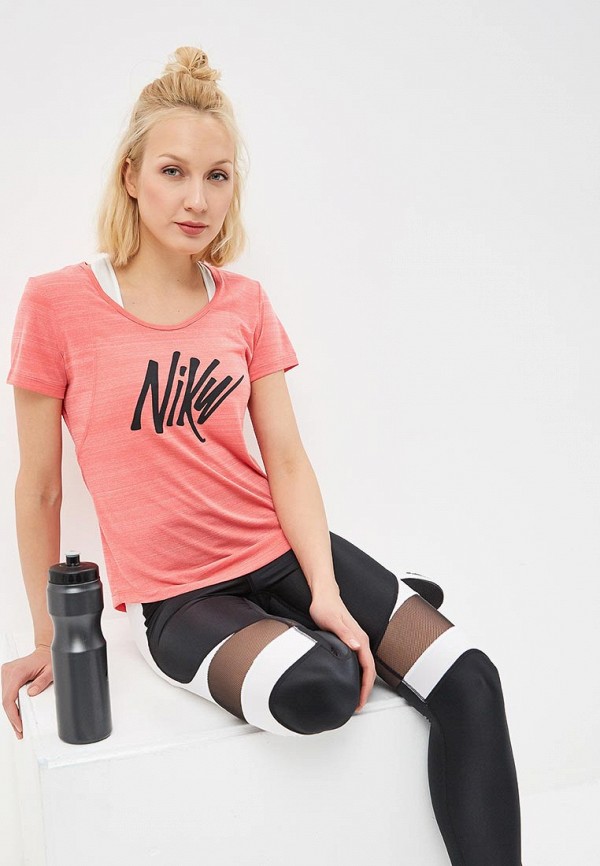 

Футболка спортивная Nike, WOMEN'S SHORT-SLEEVE RUNNING TOP, Коралловый