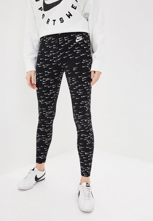 

Леггинсы Nike, SPORTSWEAR LEG-A-SEE SWOOSH WOMEN'S PRINTED LEGGINGS, Черный