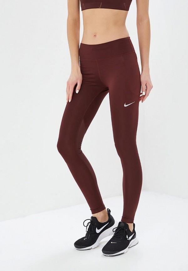 

Тайтсы Nike, WOMEN'S RUNNING TIGHTS, Бордовый