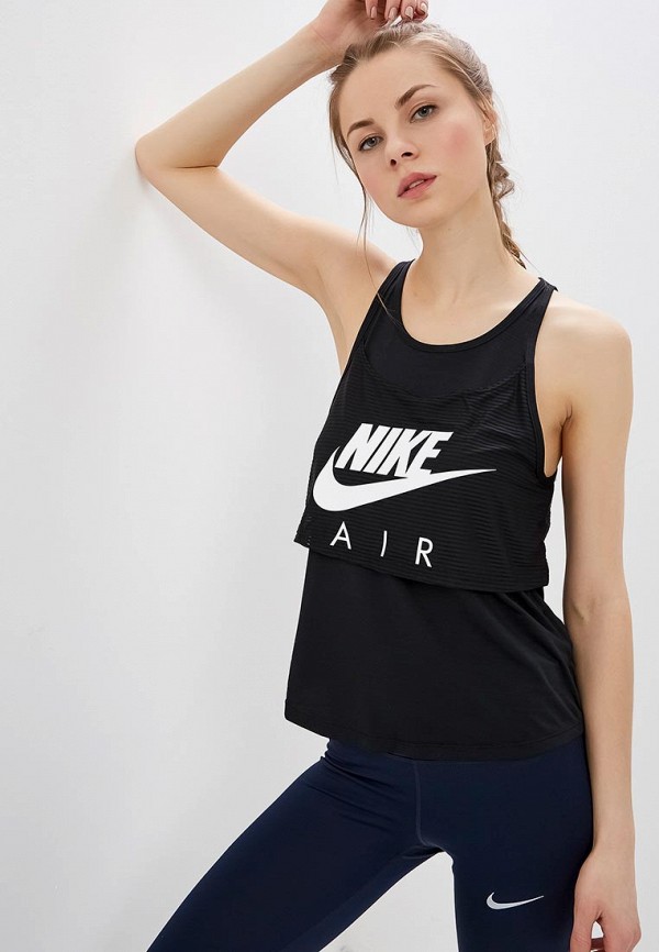 

Майка спортивная Nike, AIR WOMEN'S GRAPHIC RUNNING TANK, Черный