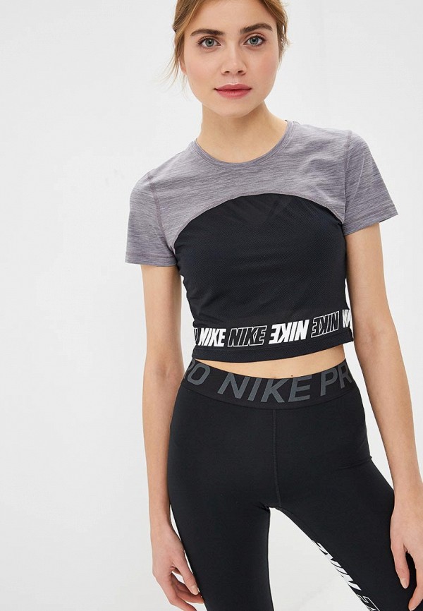 

Футболка спортивная Nike, PRO WOMEN'S SHORT-SLEEVE CROP TOP, Серый